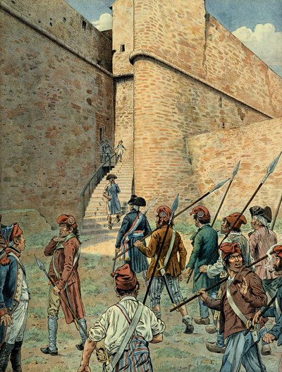 Napoleon I Bonaparte scouted at the fort square of Antibes on August 10 by pseudonym for Onfray de Breville Jacques Job