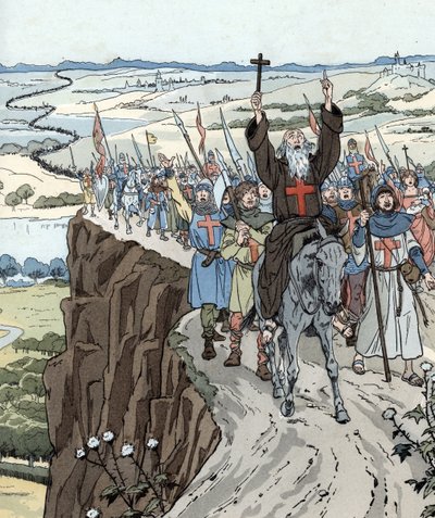 Peter the Hermit led the First Crusade (1096) with the cry of 