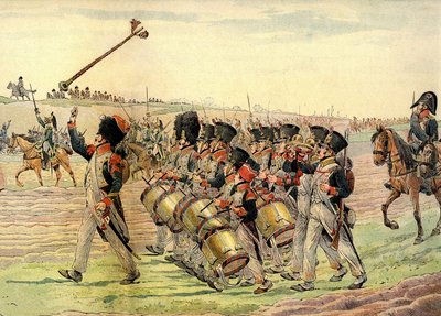 Regiment of the Napoleonic Army Marching to Battle at the Sound of Music by pseudonym for Onfray de Breville Jacques Job