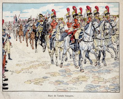 The French Army entering Berlin, 27 October 1806 - Lithograph by Job from 