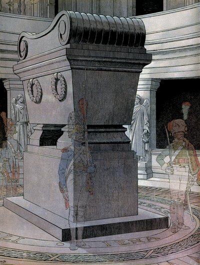 The tomb of Emperor Napoleon I Bonaparte at the Invalides with ghost guards by pseudonym for Onfray de Breville Jacques Job