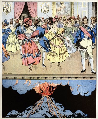 We dance on a volcano. Words of Count Narcisse Achille de Salvandy (1795-1856) predicting the revolution of the three glorious days to Louis Philippe I Duke of Orleans. by pseudonym for Onfray de Breville Jacques Job