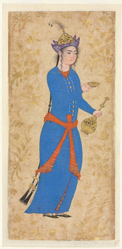 Princess with Wine Bottle and Cup by School Iranian