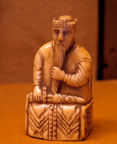 The King Chess Piece in walrus ivory by school Scandinavian