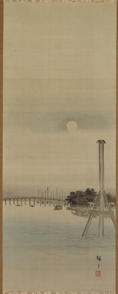 Night Scene on the Sumida River by studio of Utagawa Hiroshige