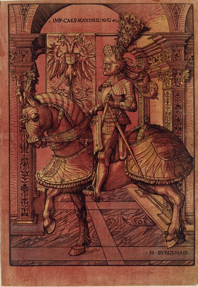 Emperor Maximilian I, armed on horseback, 1508 by the Elder Hans Burgkmair