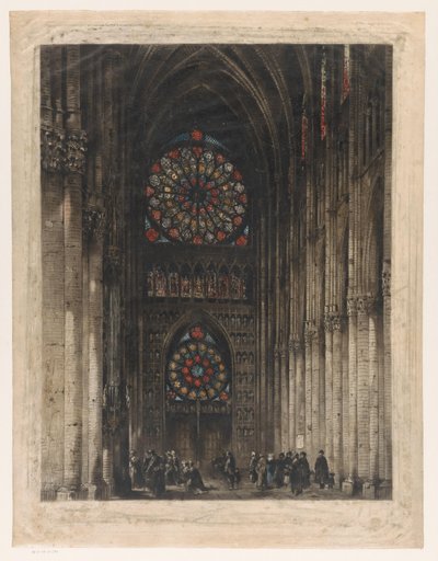 View of the Rose Windows of Reims Cathedral by unknown (signed by artist)