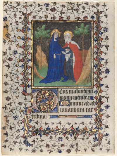 Leaf from a Book of Hours: The Visitation by workshop of Boucicaut Master