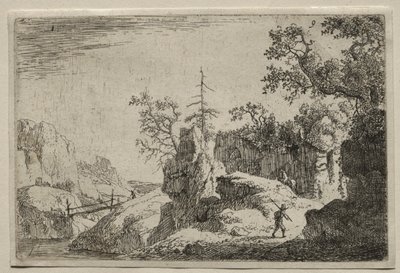 A Mountain Landscape by workshop of Giunta di Tugio