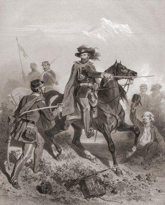Giuseppe Garibaldi at the Battle of Varese. print