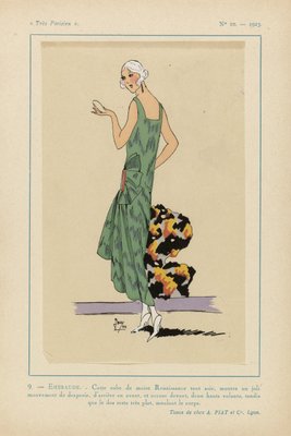 Tr s Parisien 1923 No 10 9. EMERAUDE. Cette robe de moire Renaissance