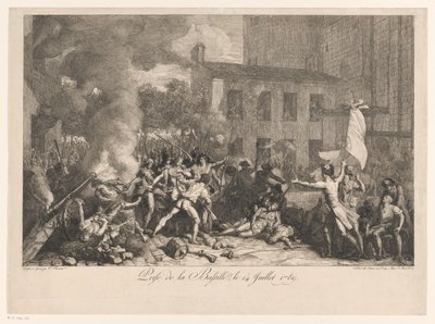 Bestorming van de Bastille 14 juli 1789 Prise de la Bastille le 14 Juillet 1789 title on object