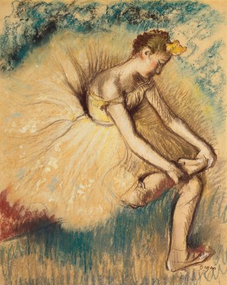 A Dancer Putting on her Shoe Danseuse Attachant sa Chaussure 1896