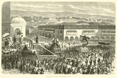 Procession of the Lord of Earthquakes at Cuzco  by Edouard Riou