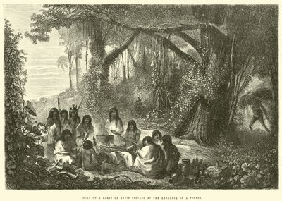 Halt of a party of Antis Indians at the entrance of a forest  by Edouard Riou