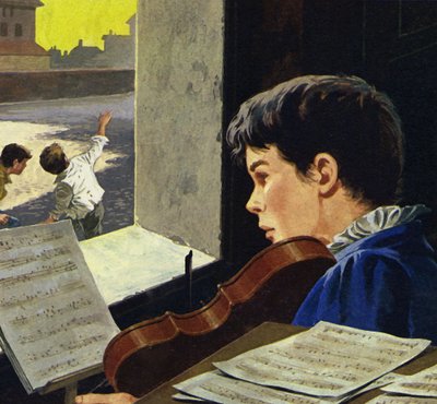 By the age of six Paganini was learning to play the violin
