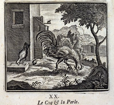 The Rooster and the Pearl. Fables by Jean de La Fontaine 1621 95