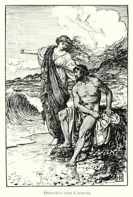 Odyssey: Odysseus and Calypso (engraving)
