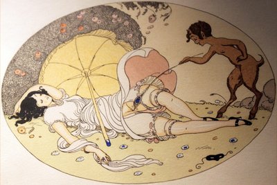Serie von Aquarellen, die 1925 unter dem Titel The Delights of Eros in Erotopolis Paris erschienen by Gerda Marie Frederike Wegener