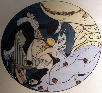  Serie von Aquarellen, die 1925 unter dem Titel Les Delassements d´Eros in Erotopolis Paris erschienen by Gerda Marie Frederike Wegener