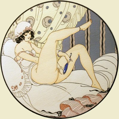  Serie von Aquarellen, die 1925 unter dem Titel Les Delassements d´Eros in Erotopolis Paris erschienen by Gerda Marie Frederike Wegener
