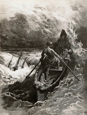 The mariner, from the Rime of the Ancient Mariner, poem by Samuel ...