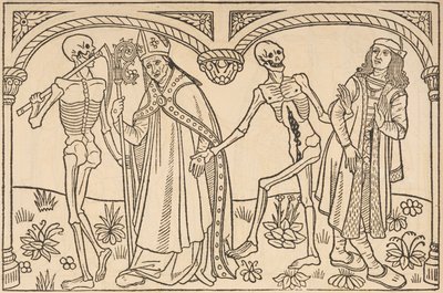 Death taking the Bishop and the Nobleman, from 'La danse macabre des  femmes. Et le debat du corps et de lame'