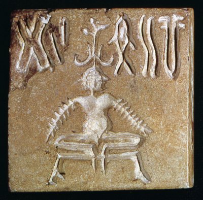 Seal depicting a mythological animal, from Mohenjo-Daro, Indus Valley, Pakistan, 3000-1500 BC stone detail of 162902 Seal depicting a mythological animal, from Mohenjo-Daro, Indus Valley, Pakistan, 3000-1500 BC stone detail of 162902