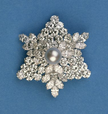 Circular and marquise diamond snowflake brooch by Bulgari