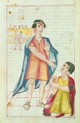 Illustration of a Quipu, from 'History and Genealogy of the Inca kings