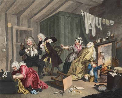 A Harlots Progress, plate V, illustration from Hogarth Restored: The Whole  Works of the celebrated William Hogarth, re-engraved by Thomas Cook, pub.  1812 (hand-coloured engraving)