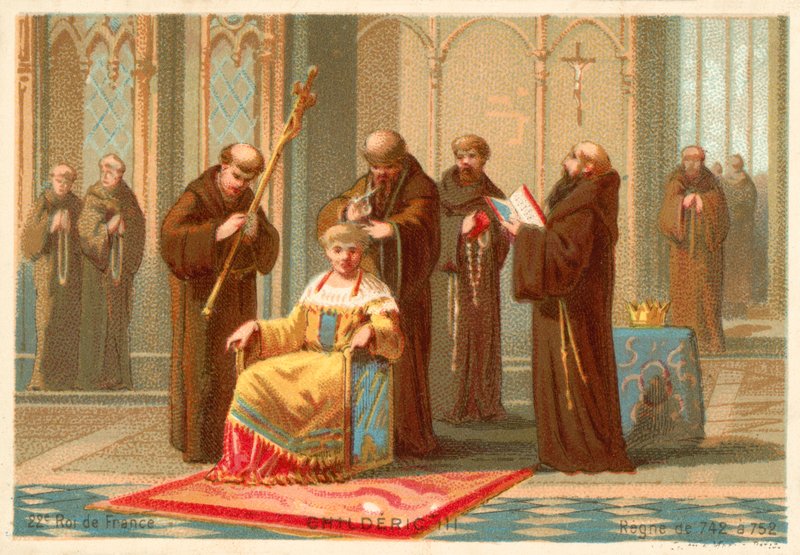 The Deposition of Childeric III, King of the Franks, 752 by French School