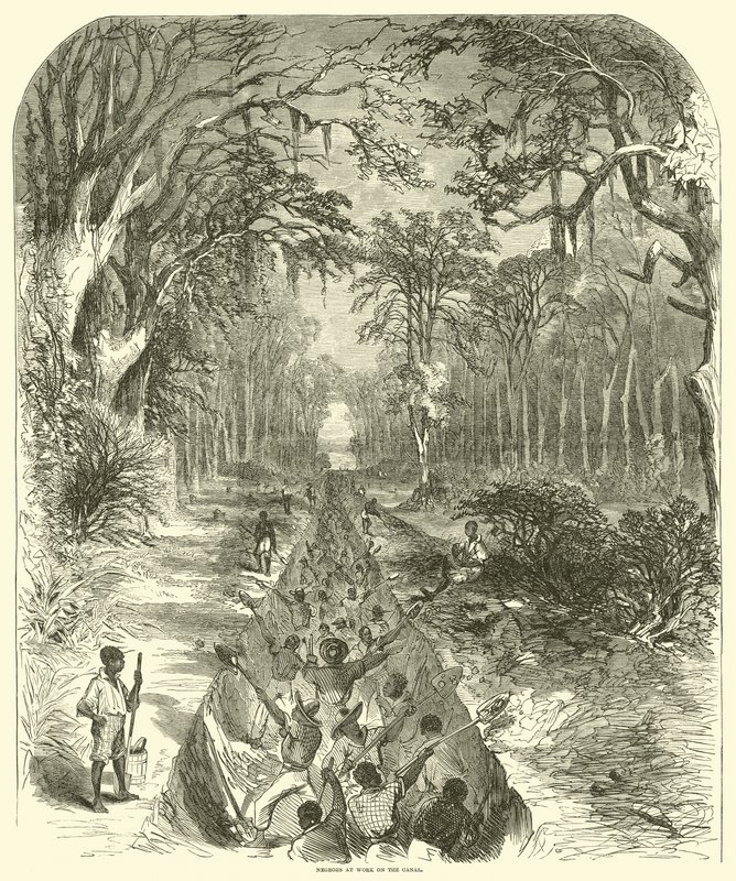 Negroes at Work on the Canal, March 1863 by (after) American School