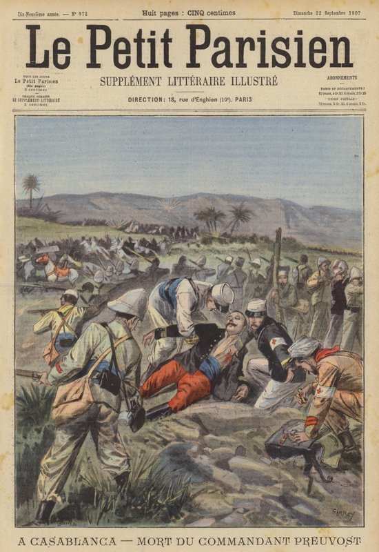The Death of Commandant Jean Marie Alexis Preuvost at Casablanca, Morocco by (after) Carrey