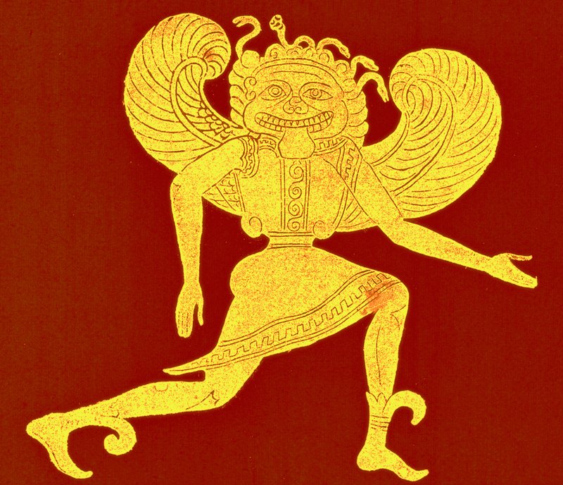 Etruscan Gorgon, from the Campana Museum, Illustration from 