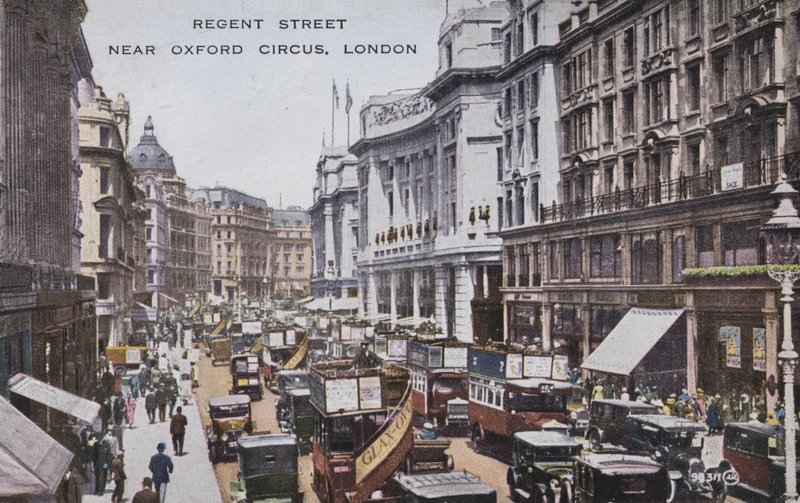 Regent Street, near Oxford Circus, London by (after) English photographer