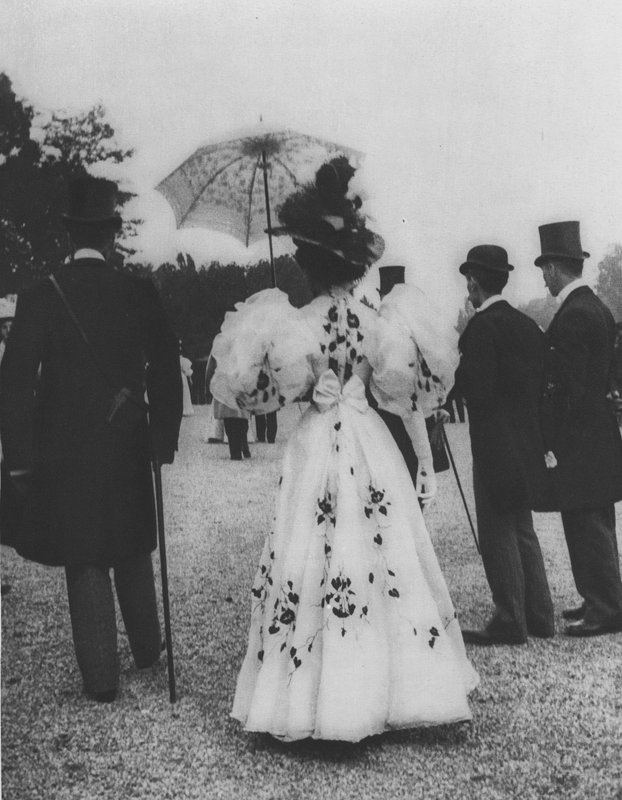 Afternoon Gown for the Races by (after) French Photographer