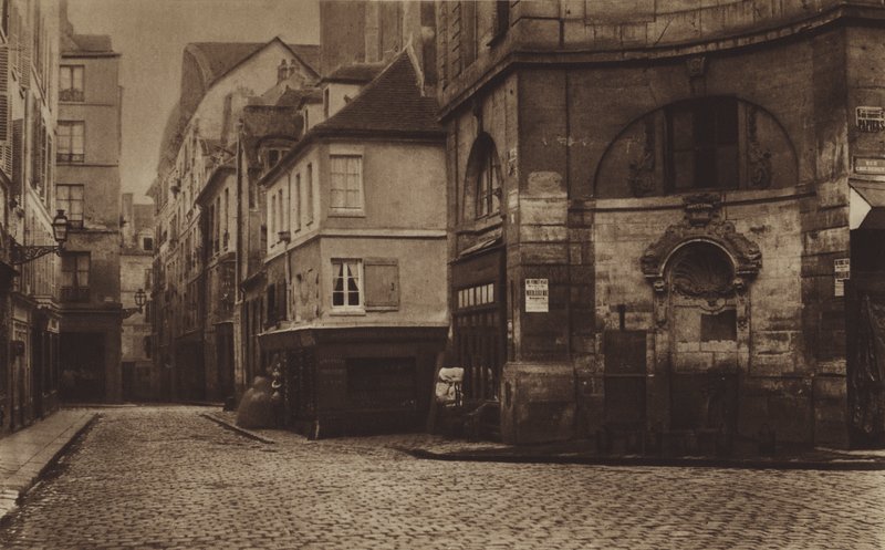 Erfurth Crossroads and Fountain in 1866, near Saint-Germain-des-Pres by (after) French Photographer