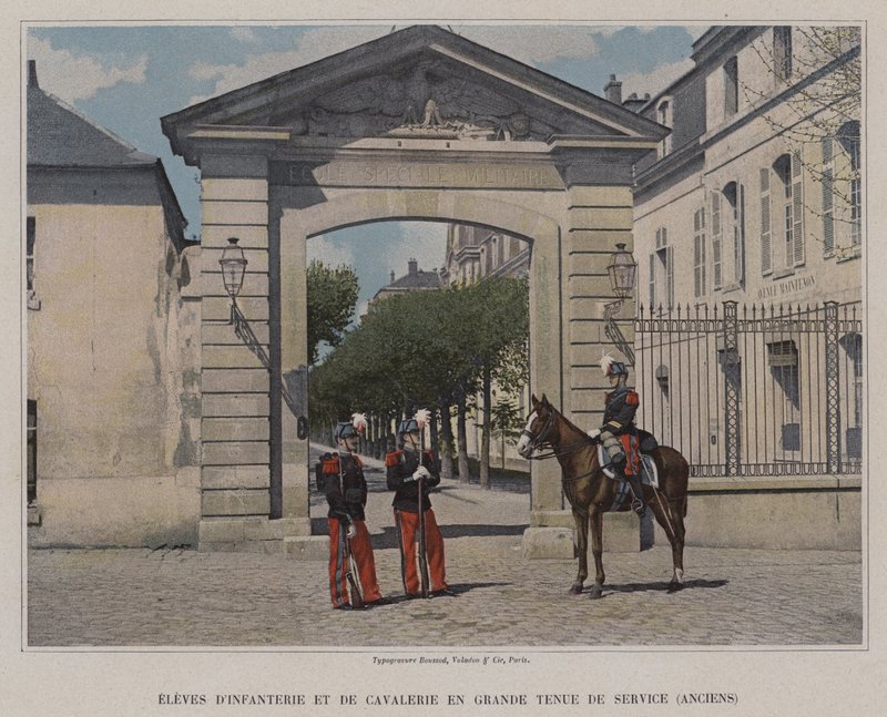Infantry and Cavalry Students in Full Service Uniform, Old by (after) French Photographer