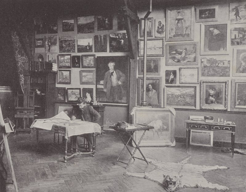 French Painter Alfred Philippe Roll in His Studio by (after) French Photographer
