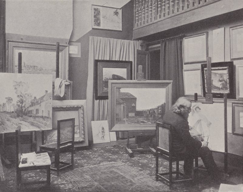 Jean Charles Cazin in his studio by (after) French Photographer