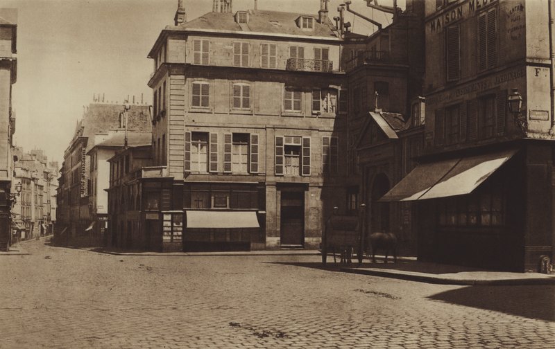 The place Saint-Germain-des-Pres and rue Bonaparte by (after) French Photographer