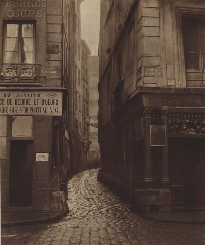 Rue Tirechape, taken from Rue Saint-Honore, demolished for Rue du Pont-Neuf by (after) French Photographer