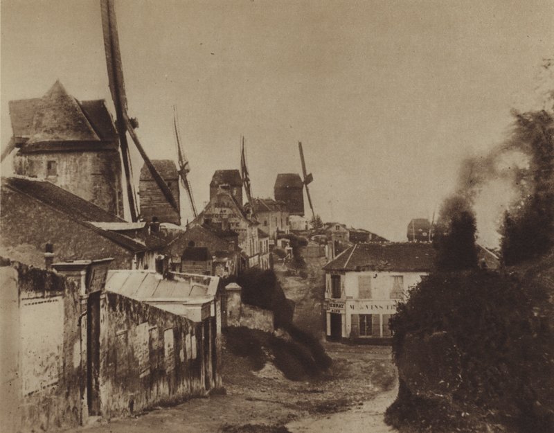 The mills at Montmartre in 1845 by (after) French Photographer