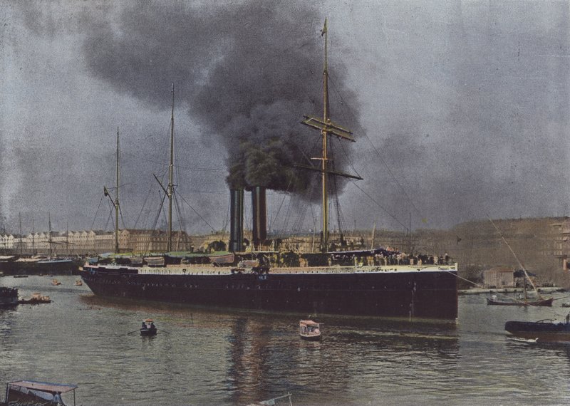 Marseille, A Ship of the Maritime Messengers leaving the Port by (after) French Photographer