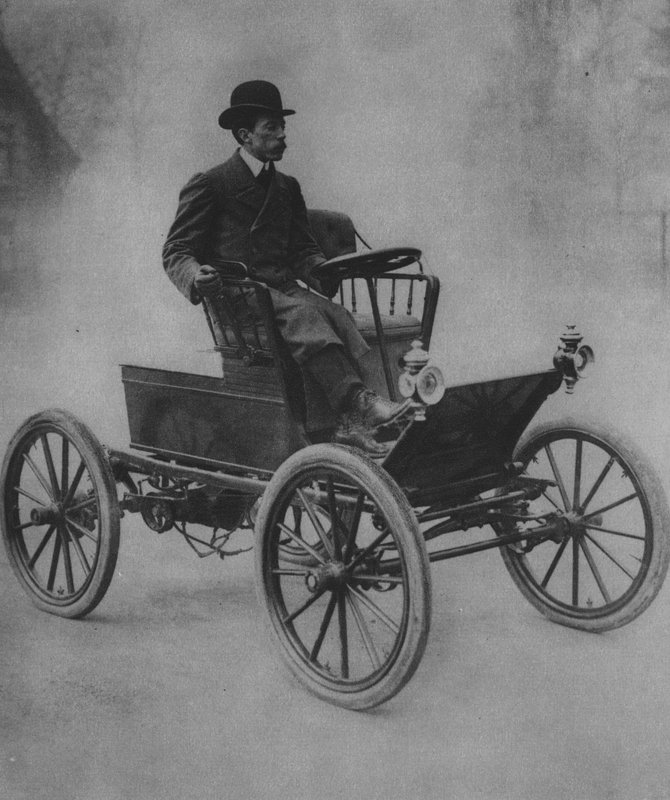Santos Dumont Driving His Car by (after) French Photographer