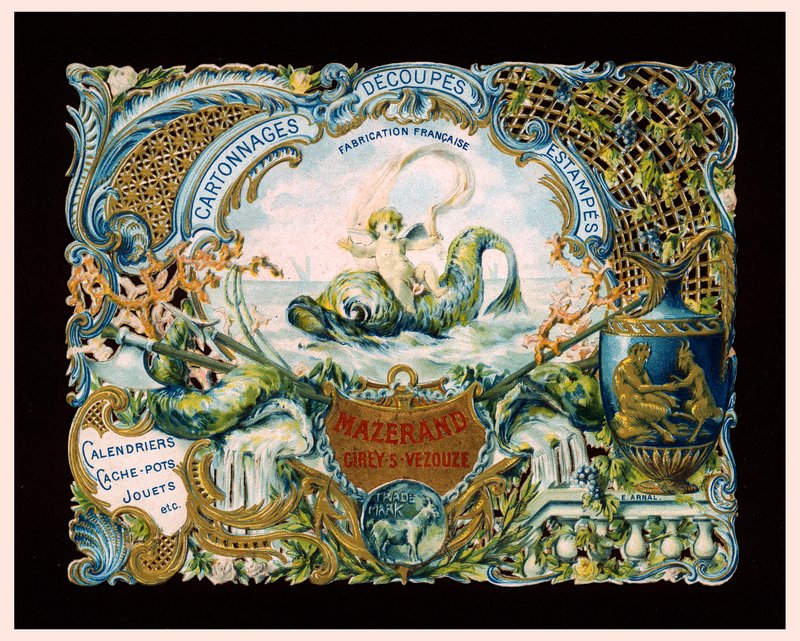 Advertising card for Mazerand printers, Cirey-sur-Vezouze, France by (after) French School