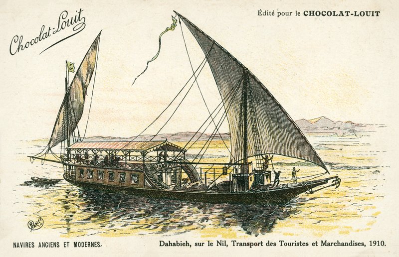 Dahabieh on the Nile, Transporting Tourists and Goods by (after) French School