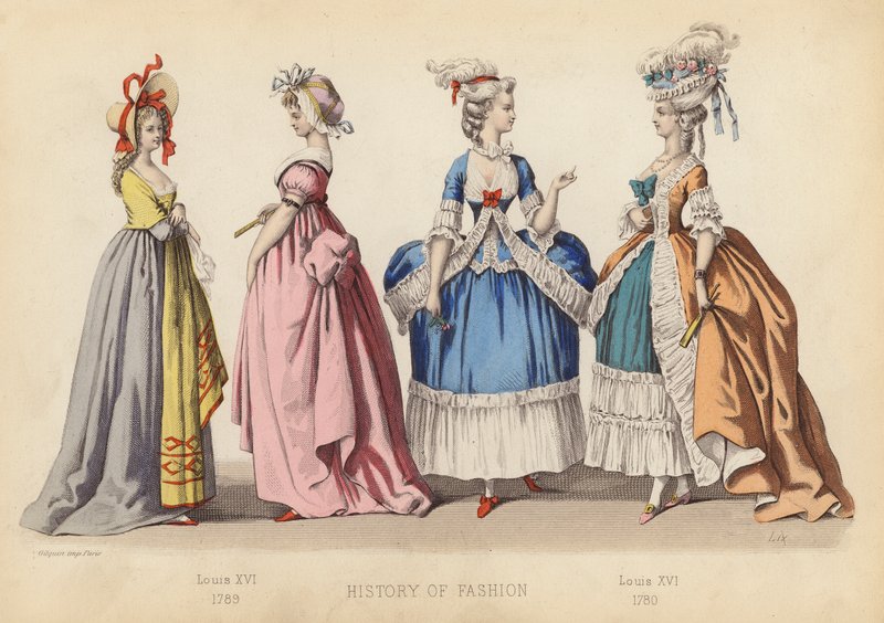 Fashion in France: Louis XVI 1789; Louis XVI 1780 by (after) French School