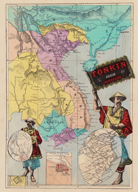 Map of Tonkin, Annam, Cochinchine by (after) French School